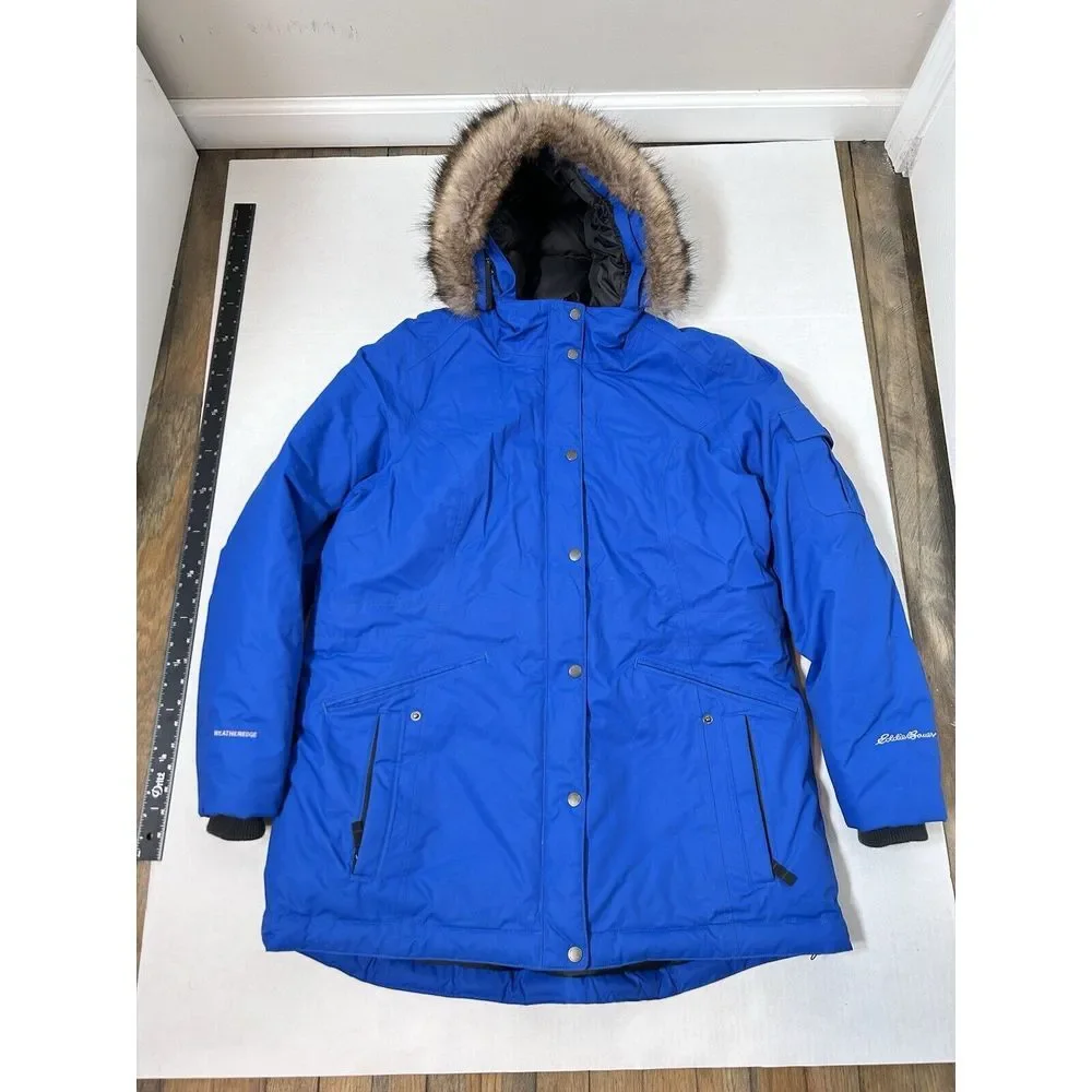 Women's Eddie Bauer Superior III Down Parka Jacket Winter Coat Blue SZ XXL - Picture 1 of 13